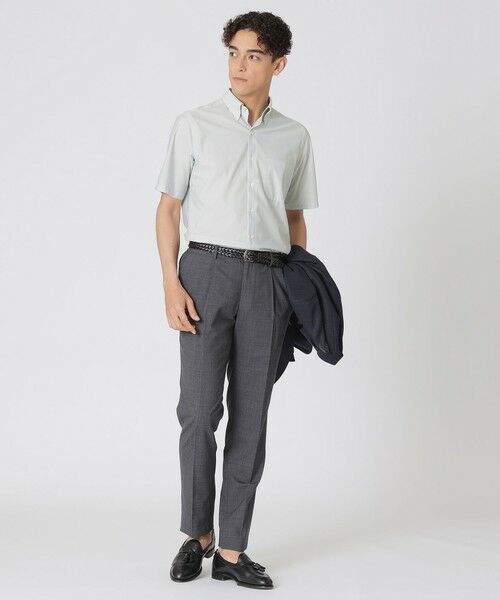 Paul Stuart / ポール・スチュアート シャツ・ブラウス | 【WEB・一部店舗限定/吸水速乾/接触冷感】ミニチェックプリント　ストレッチ半袖シャツ | 詳細1