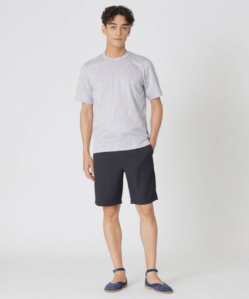 Paul Stuart / ポール・スチュアート カットソー | リーフ柄ジャカードTシャツ（半袖） | 詳細1