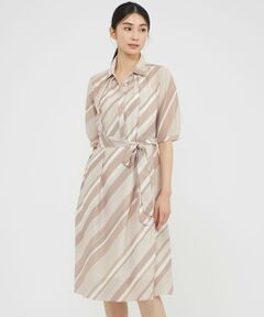 新品未使用　ポールスチュアート　ひざ丈ワンピース　ベージュ　下地あり　8 S相当 新品未使用 ポールスチュアート ひざ丈ワンピース ベージュ 下地