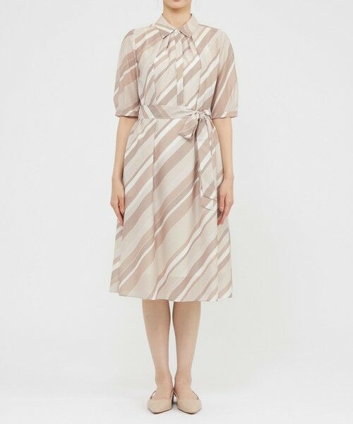 Paul Stuart / ポール・スチュアート ロング・マキシ丈ワンピース | 【ウォッシャブル】ジオメトリーパターンプリント　ワンピース | 詳細4