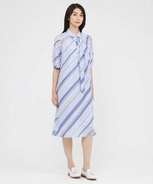 Paul Stuart / ポール・スチュアート ロング・マキシ丈ワンピース | 【ウォッシャブル】ジオメトリーパターンプリント　ワンピース | 詳細1