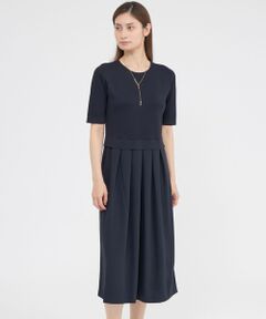 Paul Stuart / ポール・スチュアート ロング・マキシ丈ワンピース | 【ウォッシャブル】アセテートストレッチコンビ　ワンピース