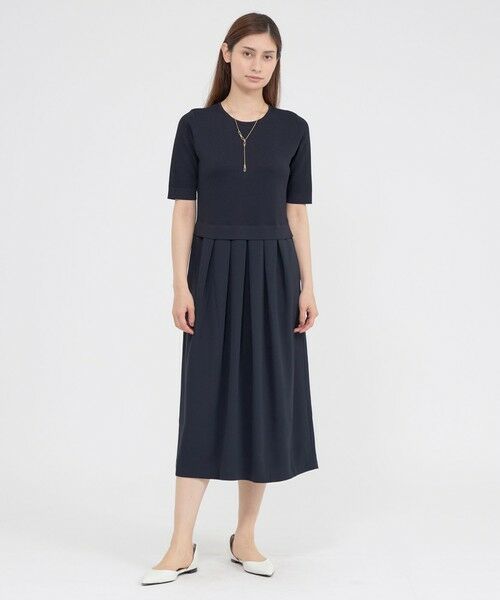 Paul Stuart / ポール・スチュアート ロング・マキシ丈ワンピース | 【ウォッシャブル】アセテートストレッチコンビ　ワンピース | 詳細3