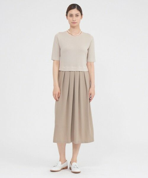 Paul Stuart / ポール・スチュアート ロング・マキシ丈ワンピース | 【ウォッシャブル】アセテートストレッチコンビ　ワンピース | 詳細1