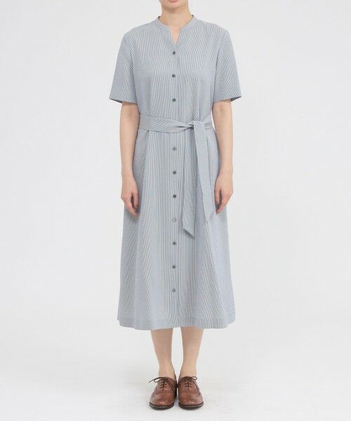 Paul Stuart / ポール・スチュアート ロング・マキシ丈ワンピース | 【WEB・一部店舗限定/ウォッシャブル/防しわ性/UV対策】フロータブルツイル　ワンピース | 詳細4