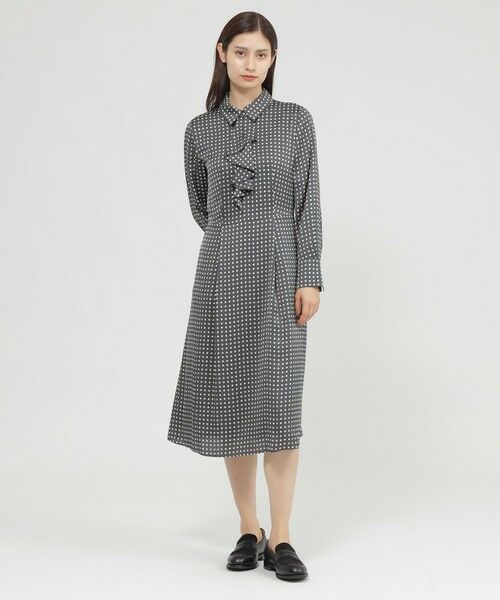 Paul Stuart / ポール・スチュアート ロング・マキシ丈ワンピース | 【Nikkei magazine掲載】【ウォッシャブル】ラインドット　ワンピース | 詳細1
