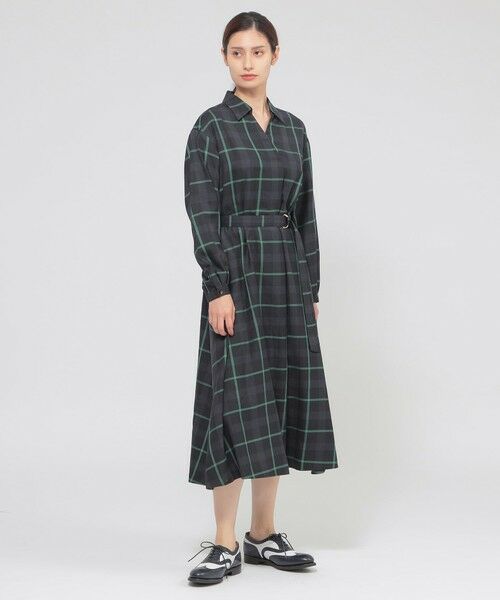 Paul Stuart / ポール・スチュアート ロング・マキシ丈ワンピース | 【ウォッシャブル】ブロックチェック　ワンピース | 詳細4