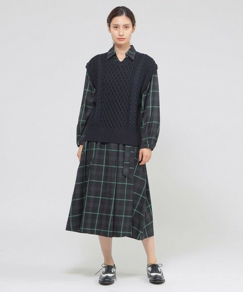 Paul Stuart / ポール・スチュアート ロング・マキシ丈ワンピース | 【ウォッシャブル】ブロックチェック　ワンピース | 詳細5