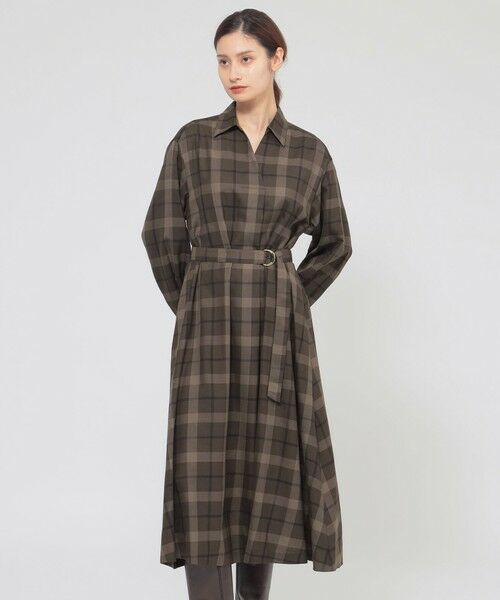 Paul Stuart / ポール・スチュアート ロング・マキシ丈ワンピース | 【ウォッシャブル】ブロックチェック　ワンピース | 詳細16