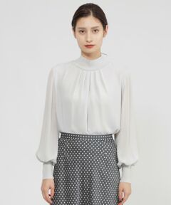 Paul Stuart / ポール・スチュアート シャツ・ブラウス | 【Nikkei magazine掲載】【ウォッシャブル】ジョーゼットコンビ　プルオーバー