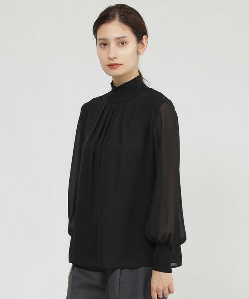 Paul Stuart/ポール・スチュアート 【Nikkei magazine掲載】【ウォッシャブル】ジョーゼットコンビ プルオーバー ブラック1 8 Paul Stuart/ポール・スチュアート 【Nikkei magazine掲載】【ウォッシャブル】ジョーゼットコンビ プルオーバー ブラック1 8