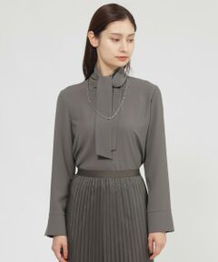 Paul Stuart / ポール・スチュアート シャツ・ブラウス | 【Nikkei magazine掲載】【ウォッシャブル】ヴィーナスバックサテン　ブラウス