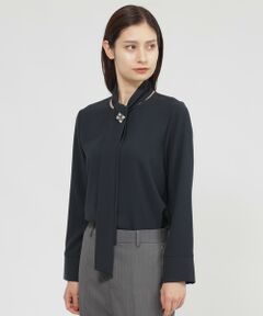 Paul Stuart / ポール・スチュアート シャツ・ブラウス | 【Nikkei magazine掲載】【ウォッシャブル】ヴィーナスバックサテン　ブラウス