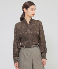 Paul Stuart / ポール・スチュアート シャツ・ブラウス | 【eclat掲載】【ウォッシャブル】シフォンカットジャカード　ブラウス