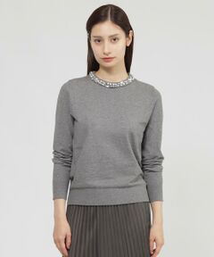 Paul Stuart / ポール・スチュアート ニット・セーター | 【Nikkei magazine/eclat掲載】【ウォッシャブル】ビジューニット　プルオーバー