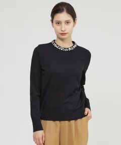 Paul Stuart / ポール・スチュアート ニット・セーター | 【Nikkei magazine/eclat掲載】【ウォッシャブル】ビジューニット　プルオーバー