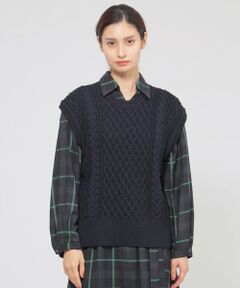 【ウォッシャブル】アランニット　ジレ