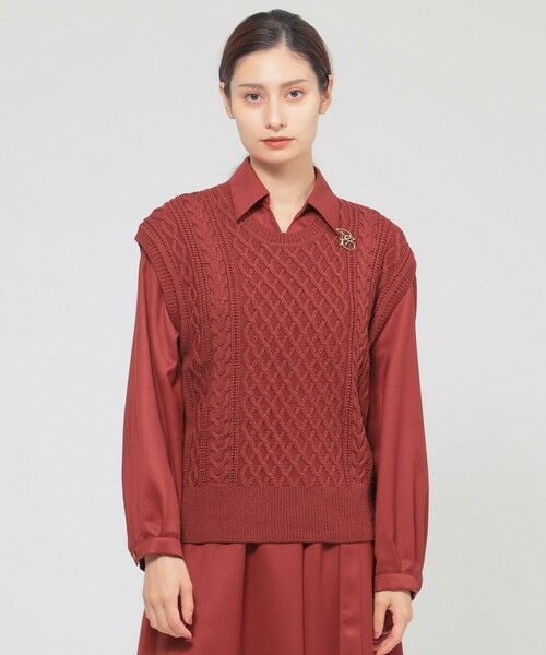 Paul Stuart / ポール・スチュアート ニット・セーター | 【ウォッシャブル】アランニット　ジレ | 詳細10