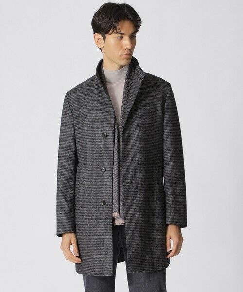 Paul Stuart/ポール・スチュアート 【HOUSTON】カシミヤ混スタンドカラーコート グレー系3 50 Paul Stuart/ポール・スチュアート 【HOUSTON】カシミヤ混スタンドカラーコート グレー系3 50
