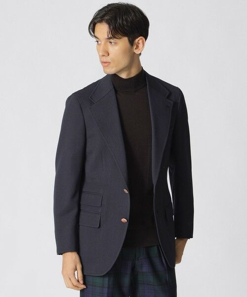 Paul Stuart / ポール・スチュアート その他アウター | 【数量限定】「COLLECTION LINE」ウールトリコチンシングル2ボタンブレザー(ネイビー)