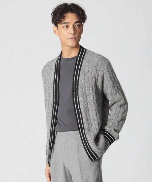 Paul Stuart/ポール・スチュアート 【数量限定】「COLLECTION LINE」ミックスヤーン クリケットカーディガン グレー系3 50