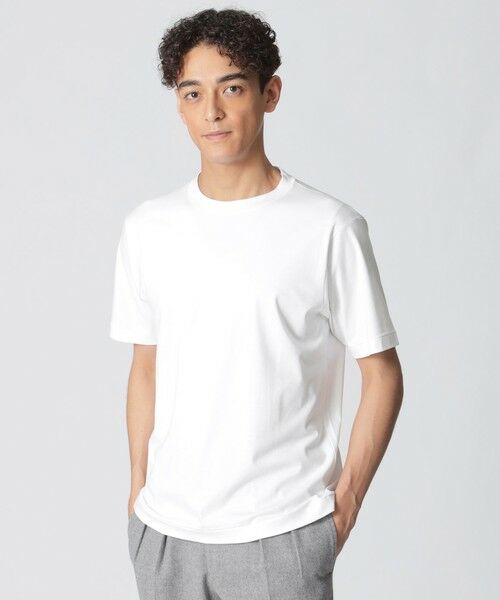 Paul Stuart/ポール・スチュアート 【数量限定】「COLLECTION LINE」クルーネック半袖Tシャツ ホワイト 48 Paul Stuart/ポール・スチュアート 【数量限定】「COLLECTION LINE」クルーネック半袖Tシャツ ホワイト 48