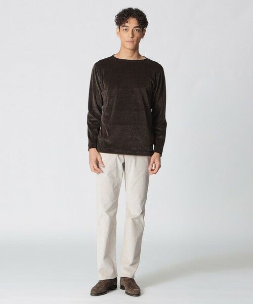 Paul Stuart / ポール・スチュアート カットソー | 【数量限定】「COLLECTION LINE」ボーダーベロア　ボートネック長袖Tシャツ | 詳細3