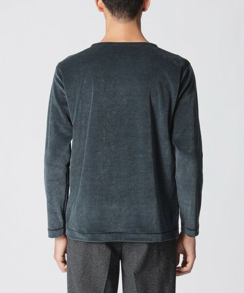 Paul Stuart / ポール・スチュアート カットソー | 【数量限定】「COLLECTION LINE」ボーダーベロア　ボートネック長袖Tシャツ | 詳細6