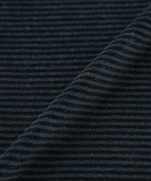 Paul Stuart / ポール・スチュアート カットソー | 【数量限定】「COLLECTION LINE」ボーダーベロア　ボートネック長袖Tシャツ | 詳細9