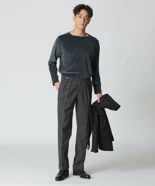 Paul Stuart / ポール・スチュアート カットソー | 【数量限定】「COLLECTION LINE」ボーダーベロア　ボートネック長袖Tシャツ | 詳細2