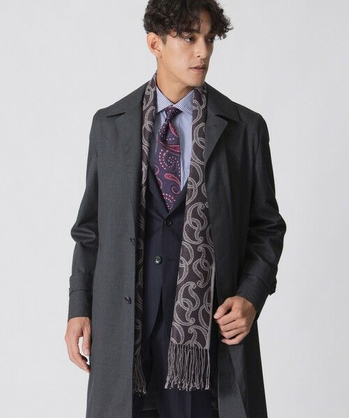 Paul Stuart/ポール・スチュアート ペイズリー柄 3面ブックストール パープル系8 X Paul Stuart/ポール・スチュアート ペイズリー柄 3面ブックストール パープル系8 X