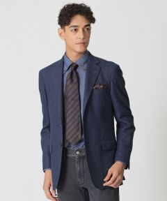 Paul Stuart ウールリネン ハケメジャケット ブルー Lサイズ リネンシルクブレンドホップサックジャケット(ジャケット)｜Paul