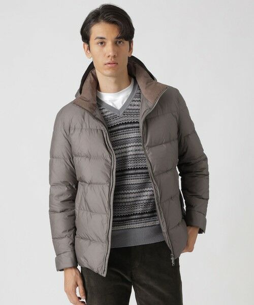 Paul Stuart / ポール・スチュアート ブルゾン | ナイロンタフタショートダウンジャケット(グレー系4)