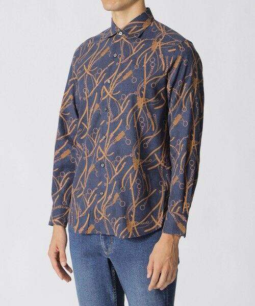 Paul Stuart / ポール・スチュアート シャツ・ブラウス | ベルト柄プリント起毛シャツ | 詳細4