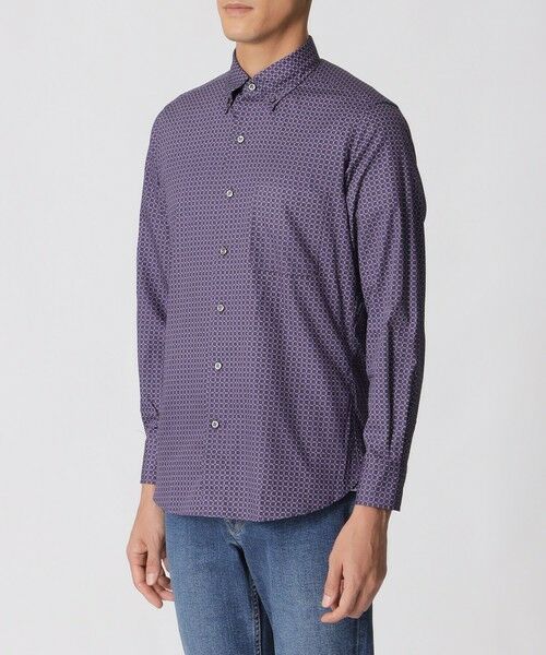 Paul Stuart / ポール・スチュアート シャツ・ブラウス | ジオメトリック柄長袖ボタンダウンシャツ | 詳細4