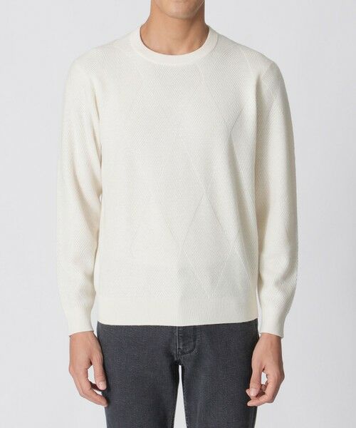 Paul Stuart / ポール・スチュアート ニット・セーター | ダイヤ柄クルーネックセーター | 詳細6