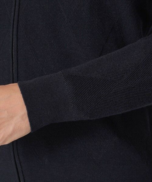 Paul Stuart / ポール・スチュアート ニット・セーター | ダイヤ柄フルジップセーター | 詳細8
