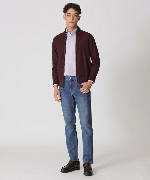 Paul Stuart / ポール・スチュアート ニット・セーター | ダイヤ柄フルジップセーター | 詳細1