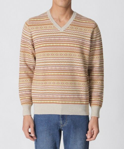 Paul Stuart / ポール・スチュアート ニット・セーター | フェアアイル柄Vネックセーター | 詳細3