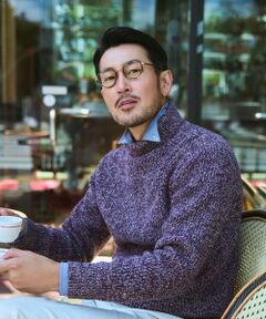 Paul Stuart / ポール・スチュアート ニット・セーター | ネップメランジ　タートルネックセーター