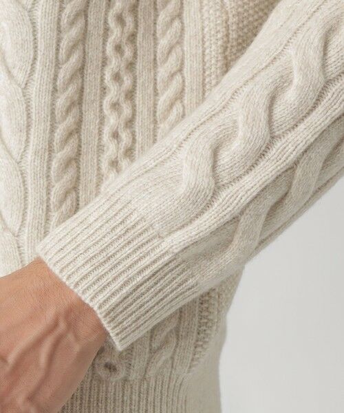 Paul Stuart / ポール・スチュアート ニット・セーター | ランダムケーブル柄スタンドカラーカーディガン | 詳細8