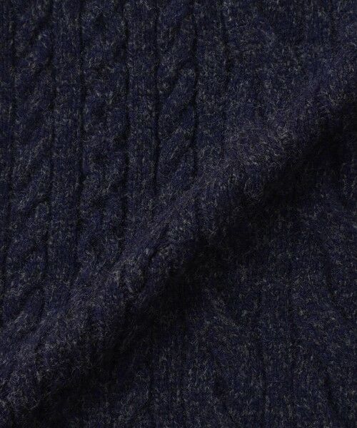 Paul Stuart / ポール・スチュアート ニット・セーター | ランダムケーブル柄スタンドカラーカーディガン | 詳細10