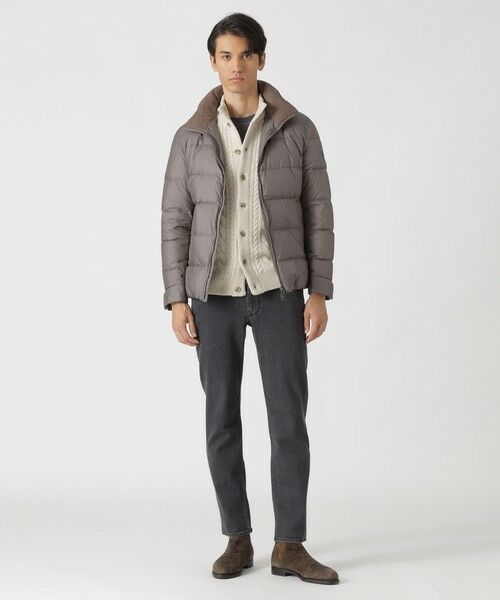 Paul Stuart / ポール・スチュアート ニット・セーター | ランダムケーブル柄スタンドカラーカーディガン | 詳細2