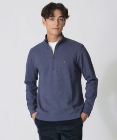 Paul Stuart / ポール・スチュアート カットソー | へリンボンダブルフェイスハーフジップ