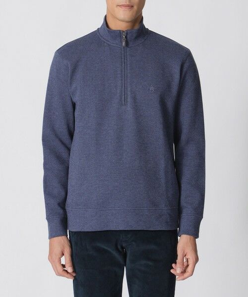 Paul Stuart / ポール・スチュアート カットソー | へリンボンダブルフェイスハーフジップ | 詳細4
