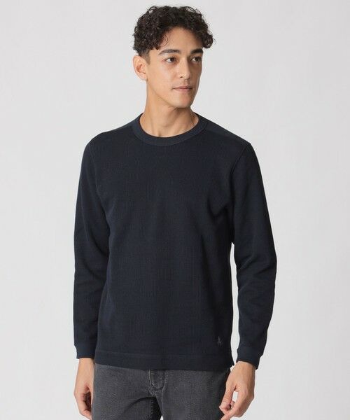 Paul Stuart/ポール・スチュアート ダブルフェイスワッフルTシャツ ネイビー LL