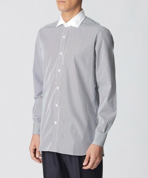 Paul Stuart / ポール・スチュアート シャツ・ブラウス | 【数量限定】「COLLECTION LINE」ストライプ柄　セミワイドカラードレスシャツ | 詳細4