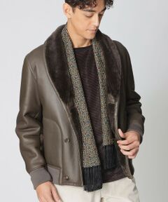 Paul Stuart / ポール・スチュアート マフラー・ショール・スヌード・ストール | 【COLLECTION LINE】プリントスカーフ/ヘリンボーン柄