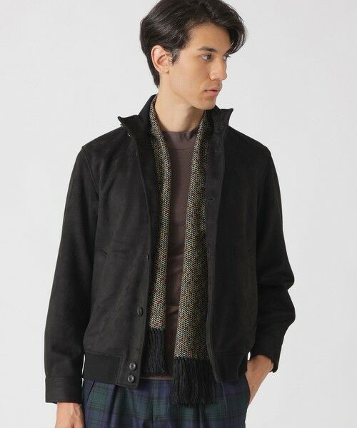 Paul Stuart / ポール・スチュアート マフラー・ショール・スヌード・ストール | 【COLLECTION LINE】プリントスカーフ/ヘリンボーン柄 | 詳細1