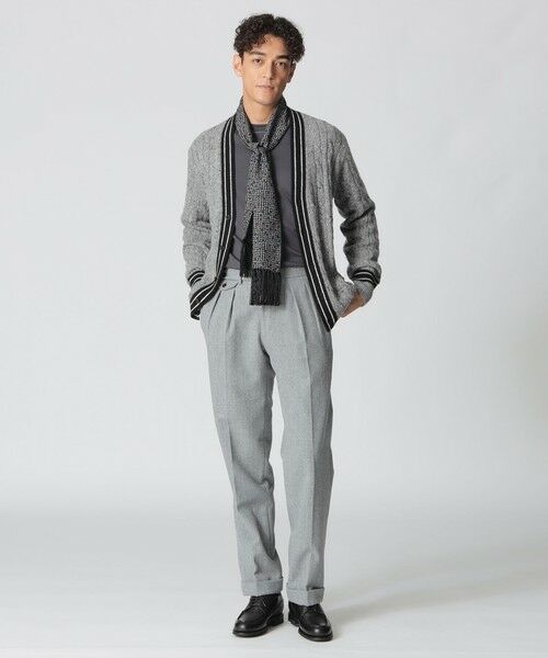 Paul Stuart / ポール・スチュアート マフラー・ショール・スヌード・ストール | 【COLLECTION LINE】プリントスカーフ/ヘリンボーン柄 | 詳細2